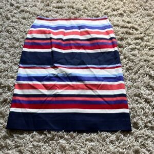 Boden Women Pencil Skirt Striped Red White & Blue, Side Zip Lined US 6R